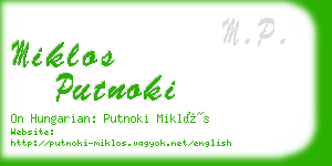 miklos putnoki business card